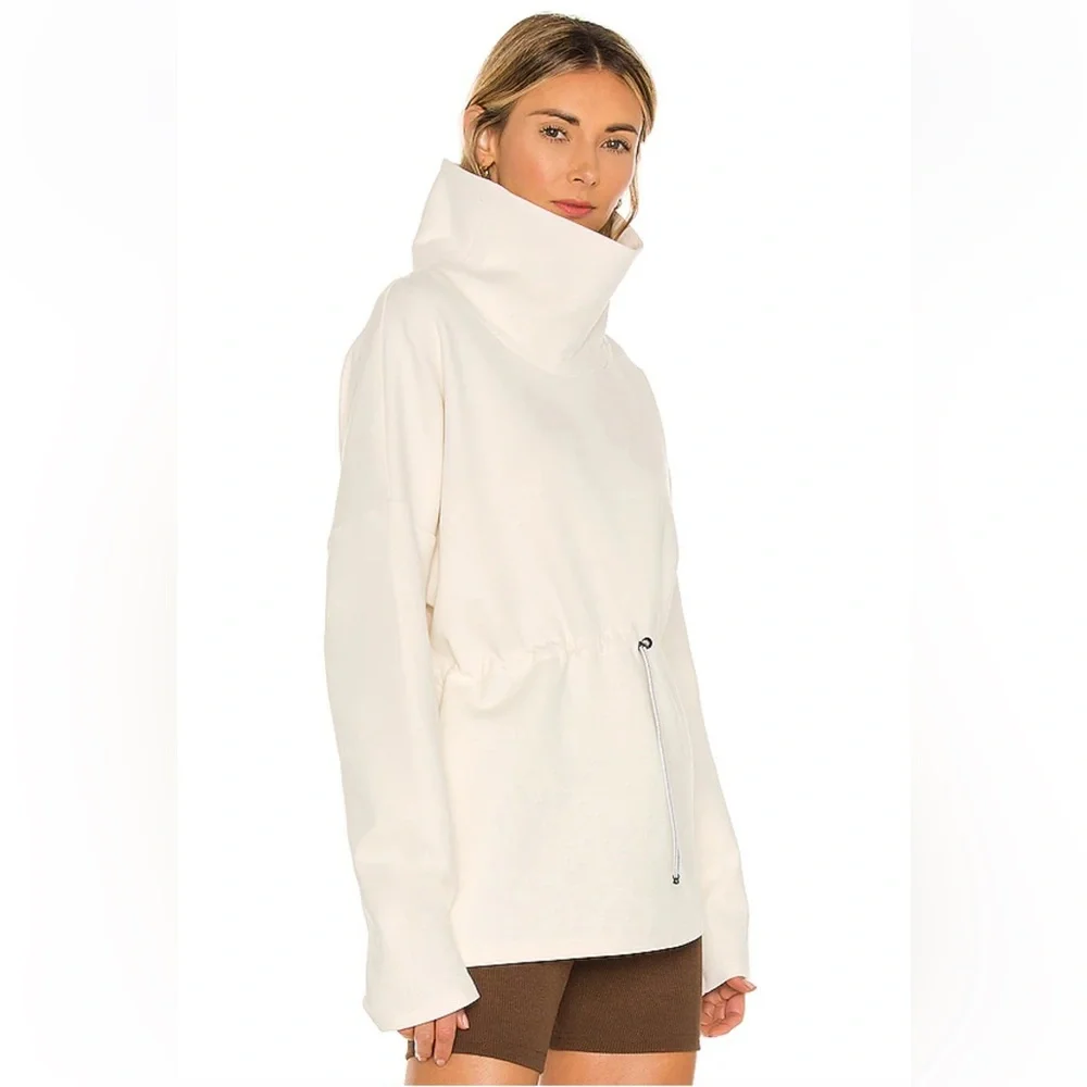 Varley Cream Drawstring Funnel Neck Pullover - Picture 3 of 16